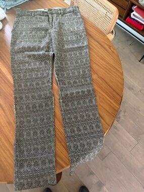 Trina Turk /MR Turk Jacquard Patterned Black & White Slim Trousers